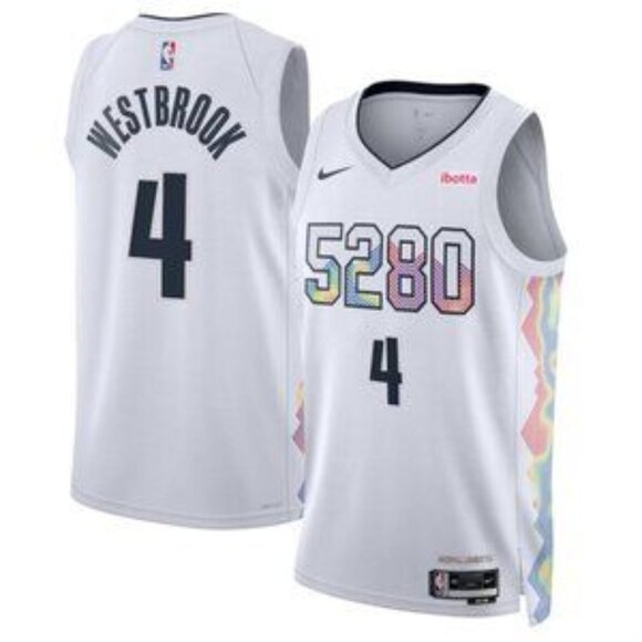 Mens Russell Westbrook White City Edition Stitched Jersey